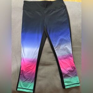 Gradient Leggings with Black Waistband Cropped